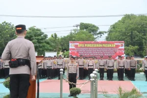 Pengamanan Pilwu Indramayu 2025: Polres Gelar Apel Pergeseran Pasukan